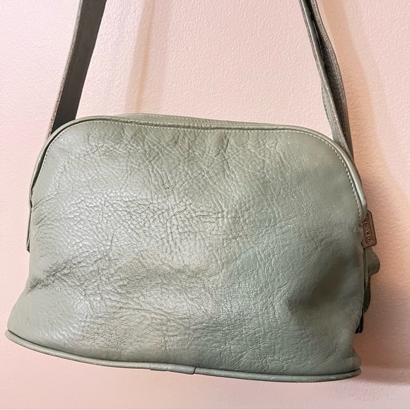 Vintage COACH Green Natural Grain Double Zip Satchel 4914, Used Good Condition - Picture 2 of 13
